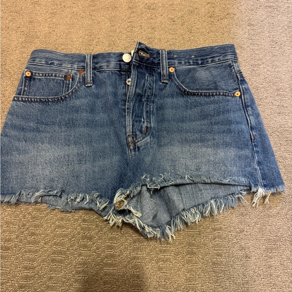 Denim Frayed Hem Women Shorts